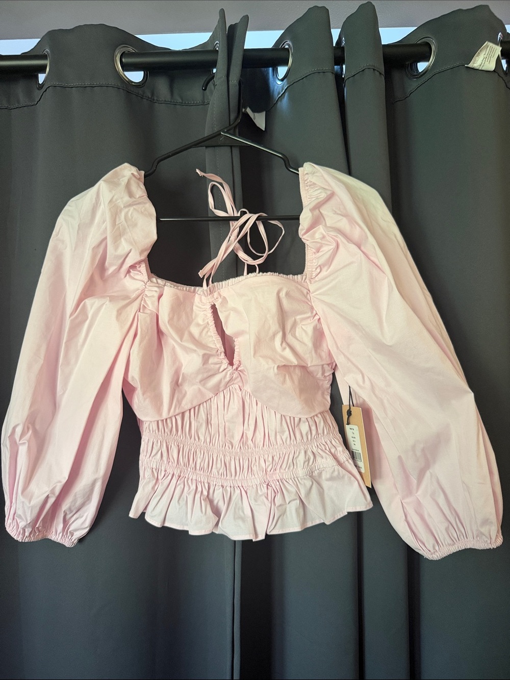 Bailey 44 Pink Puff Sleeve Smocked Crop Top